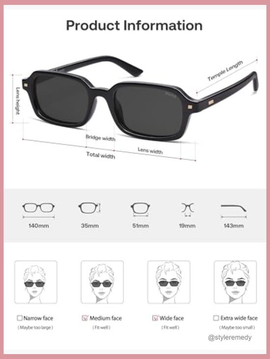 Trendy Rectangle Polarized Sunglasses with Thin Slim Square Frames main image 7